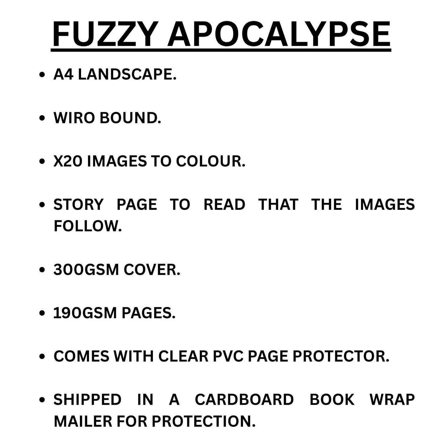 Fuzzy Apocalypse Bold and Easy Colouring Book