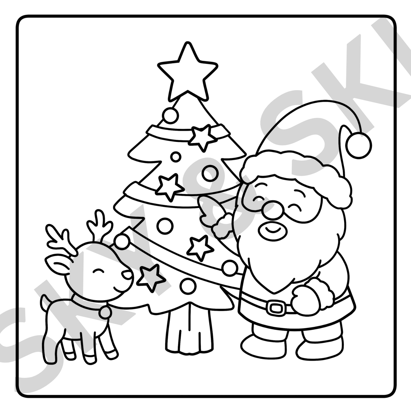 Christmas Gnome X6 hand drawn images digital download