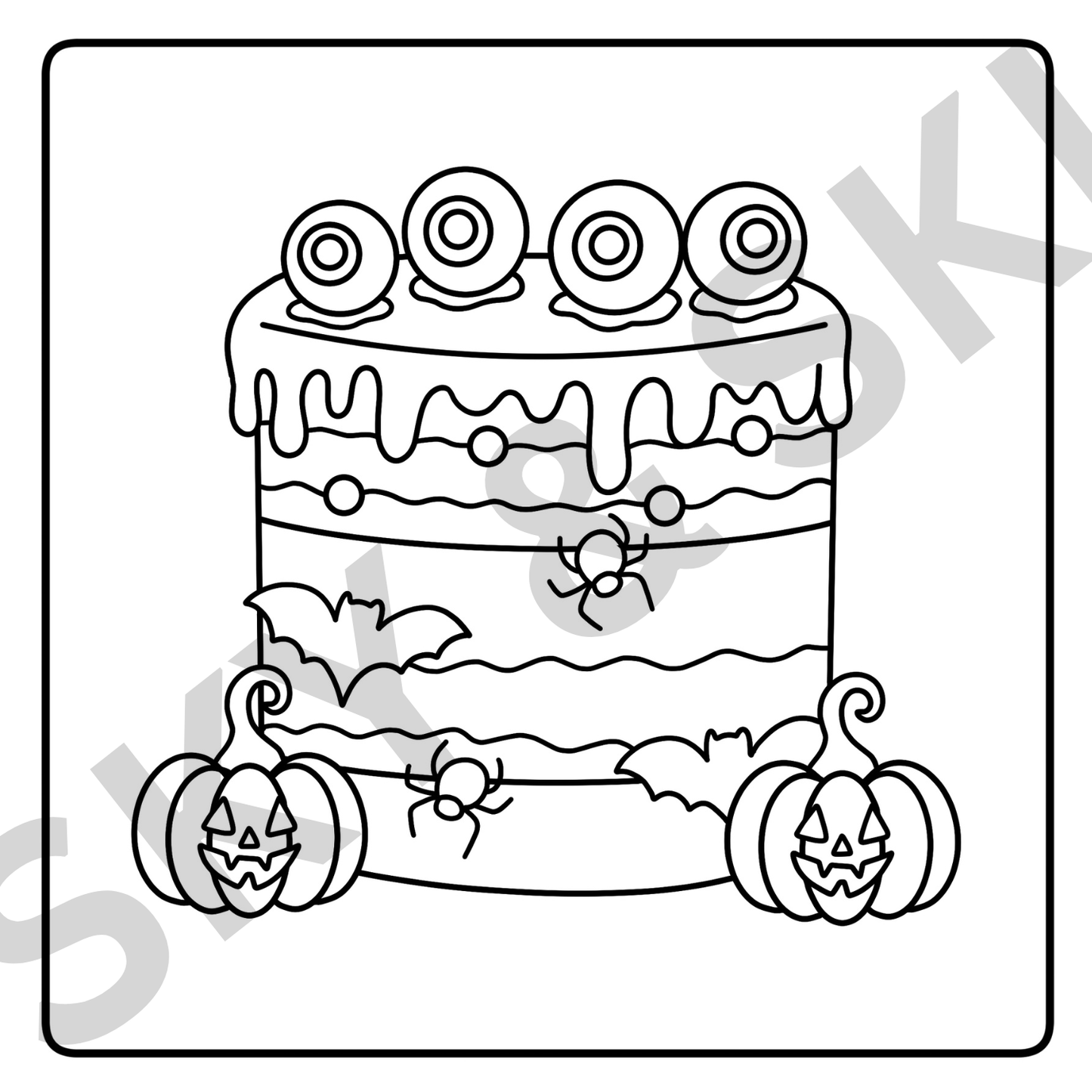 Happy Halloween X6 hand drawn images digital download