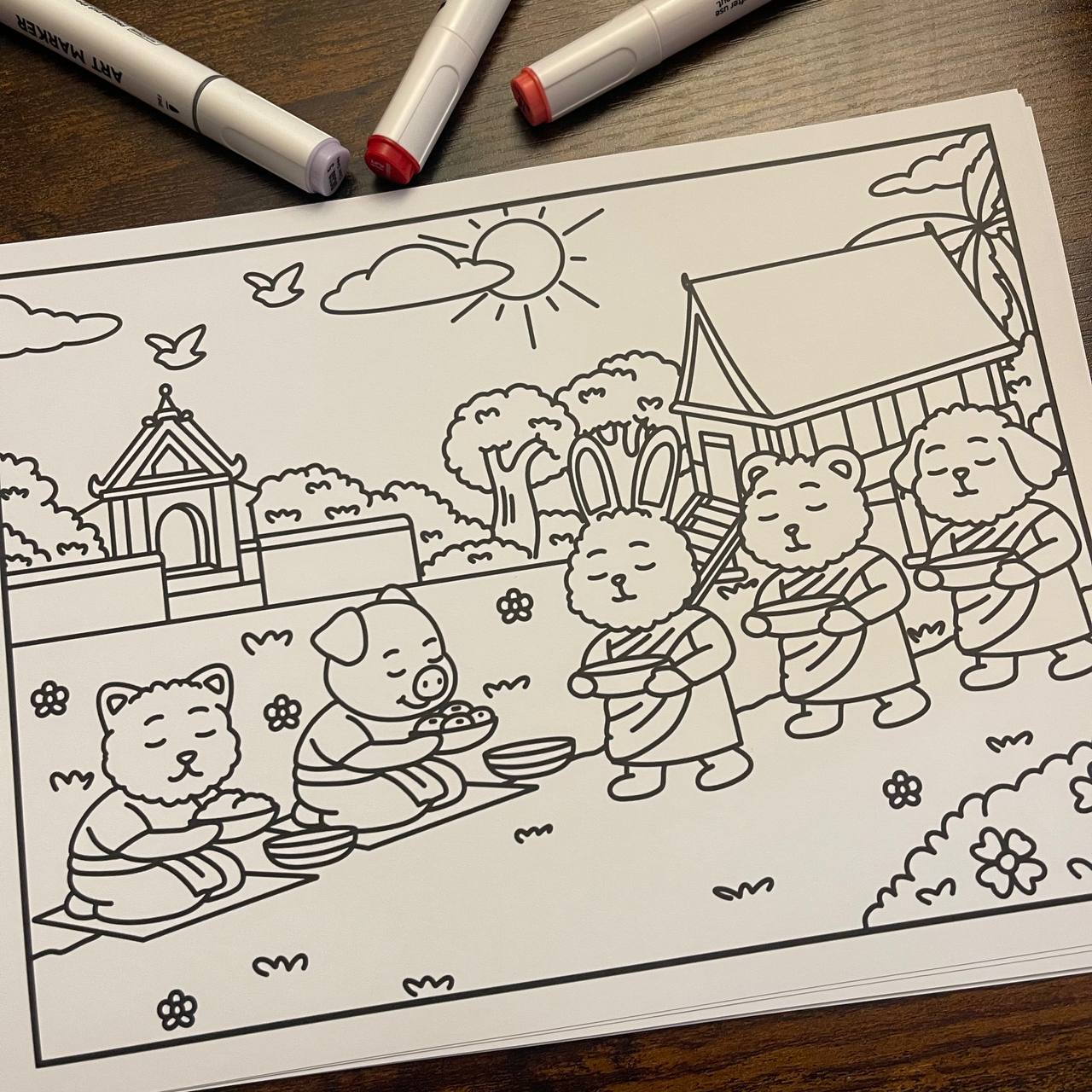 Fuzzy Cambodia Life Bold and Easy Colouring Book