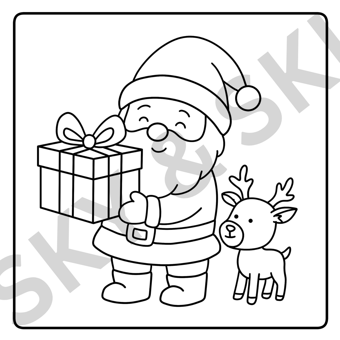 Christmas Gnome X6 hand drawn images digital download