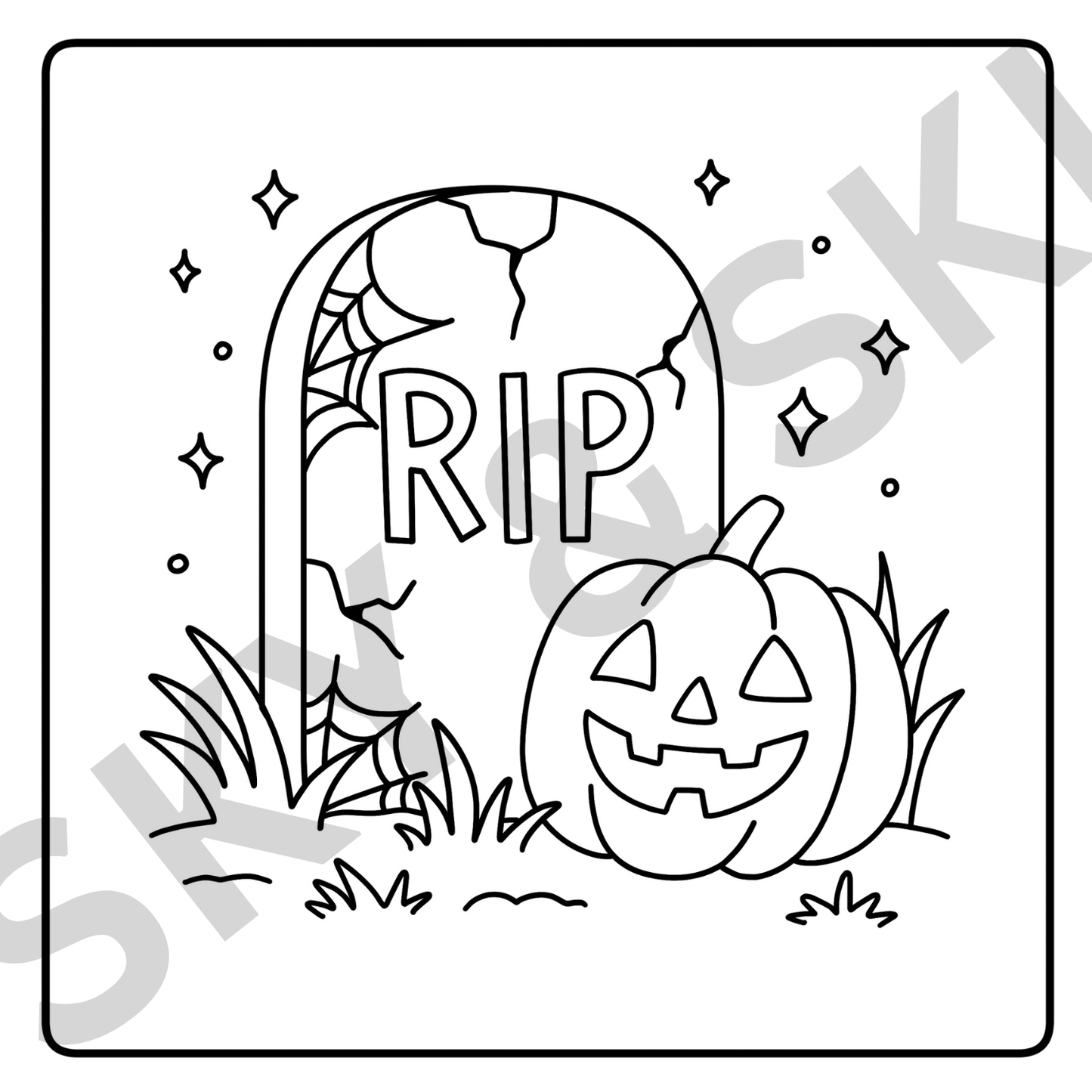 Happy Halloween X6 hand drawn images digital download