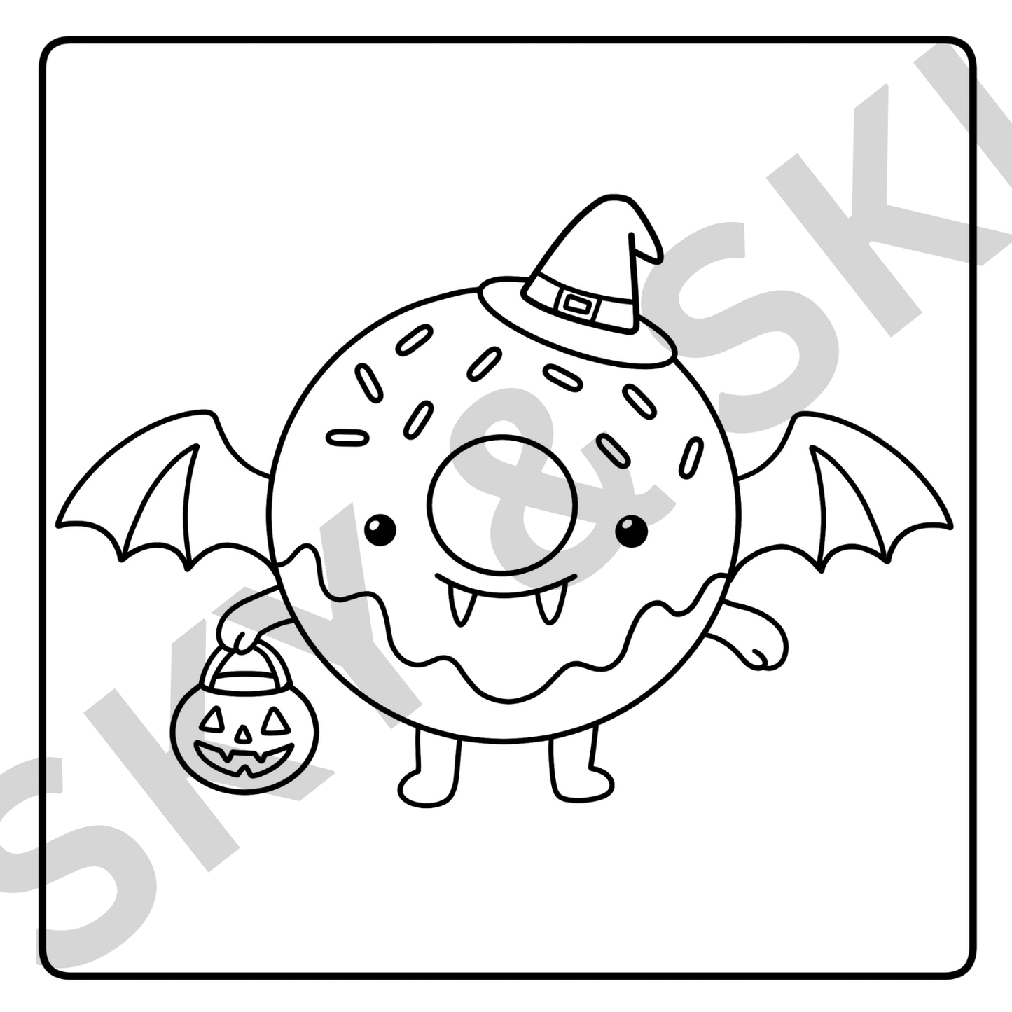 Halloween sweet treats X6 hand drawn images digital download