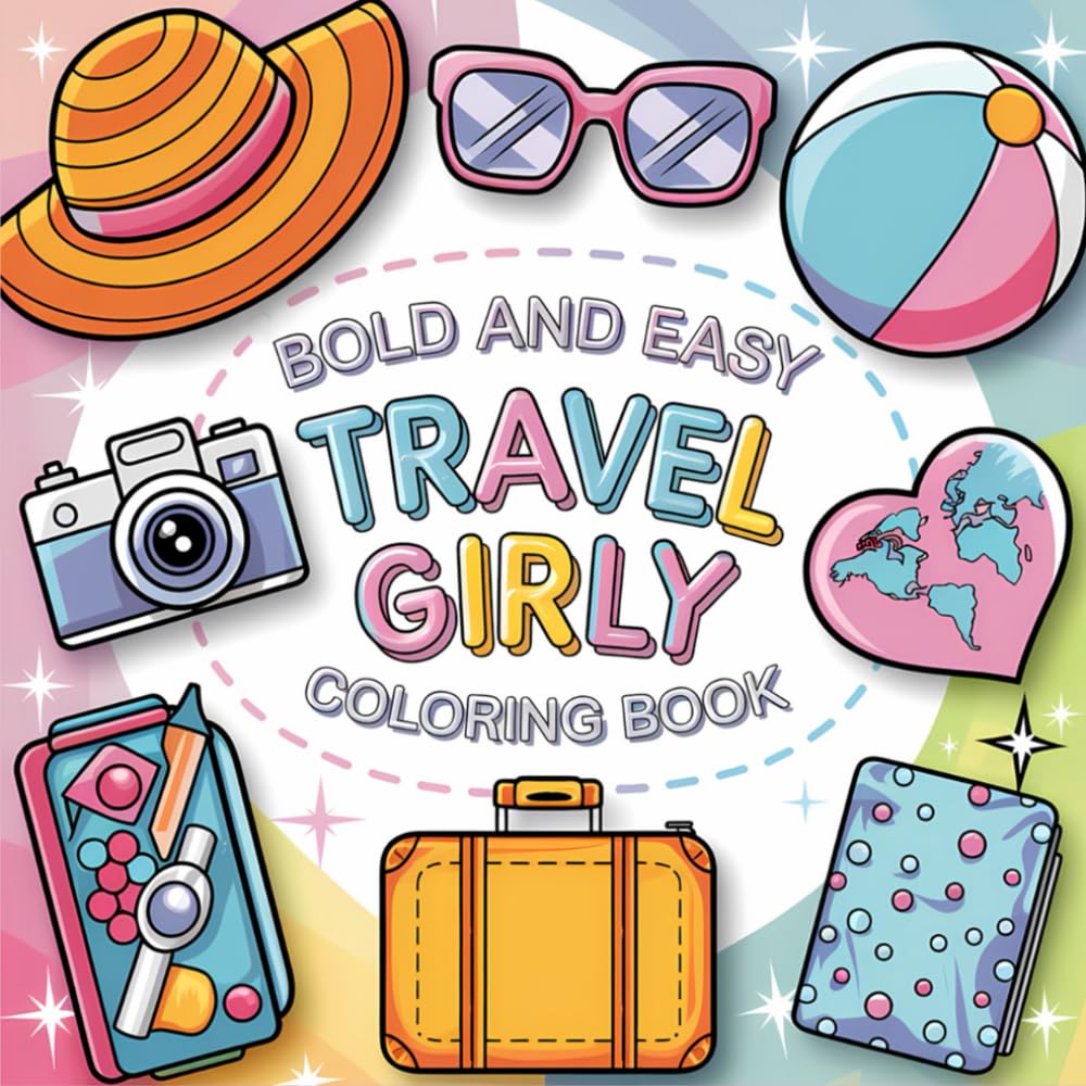 Travel Girly Colouring Book