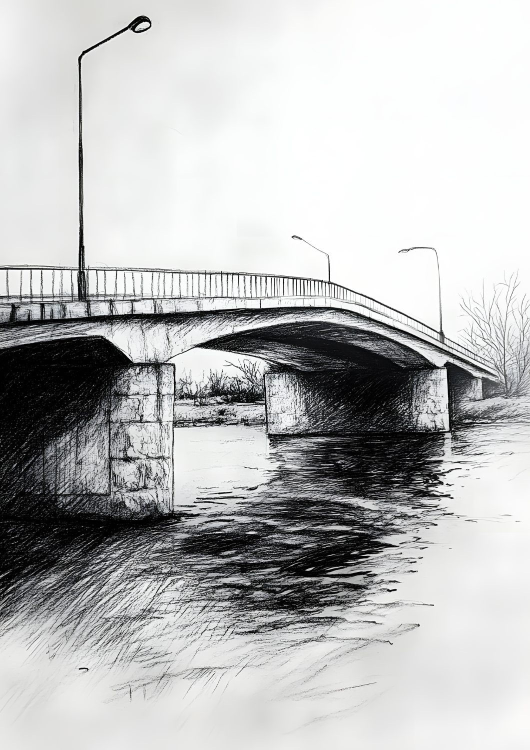 Charcoal Pencil Drawing Matte Finish Posters