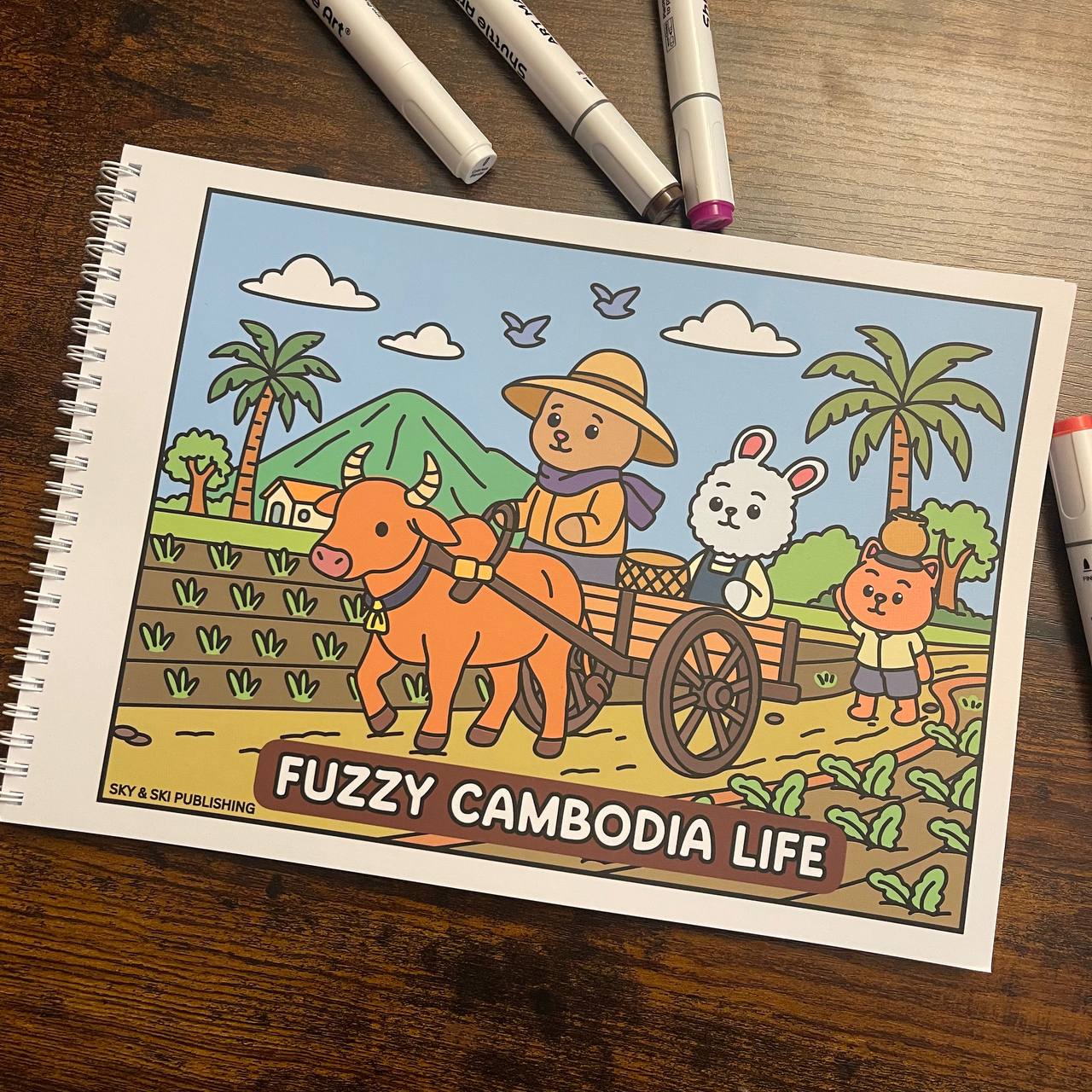 Fuzzy Cambodia Life Bold and Easy Colouring Book
