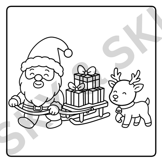 Christmas Gnome X6 hand drawn images digital download