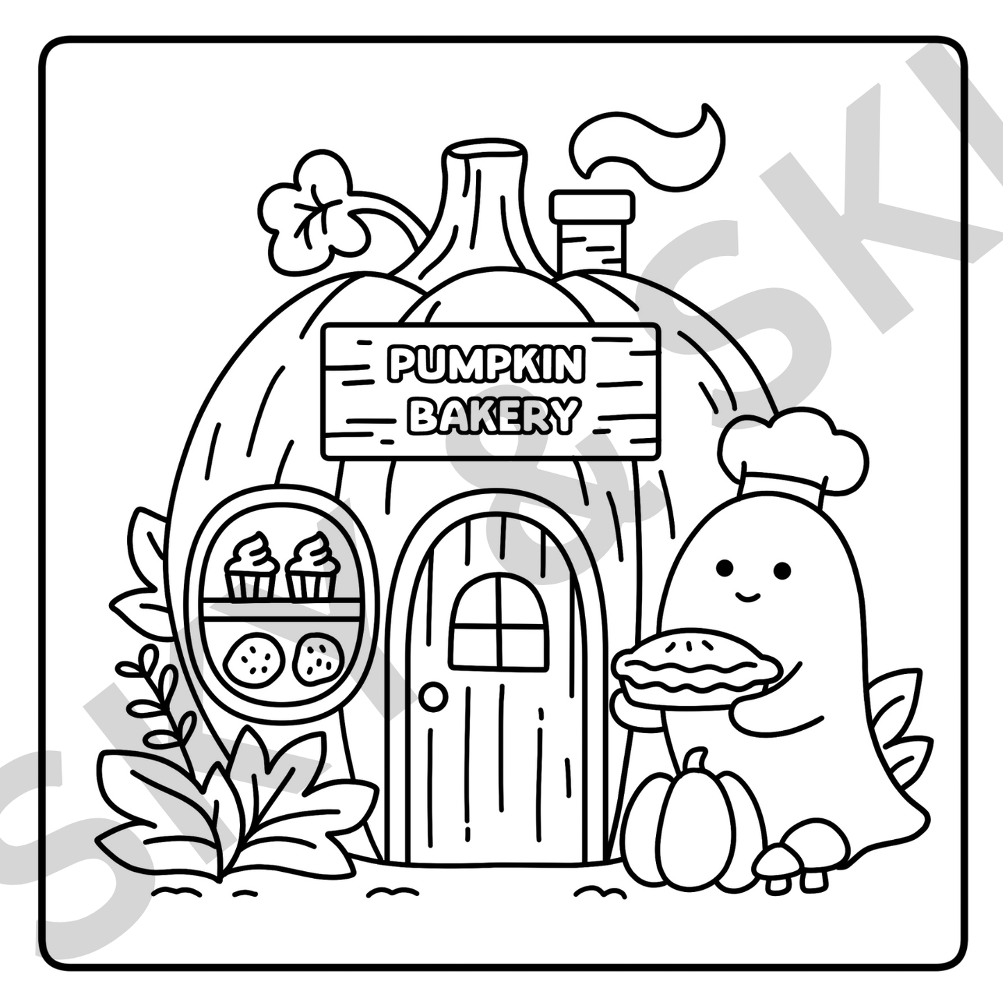 Halloween Shop X6 hand drawn images digital download