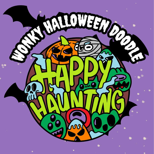 Wonky Halloween Doodle Colouring Book