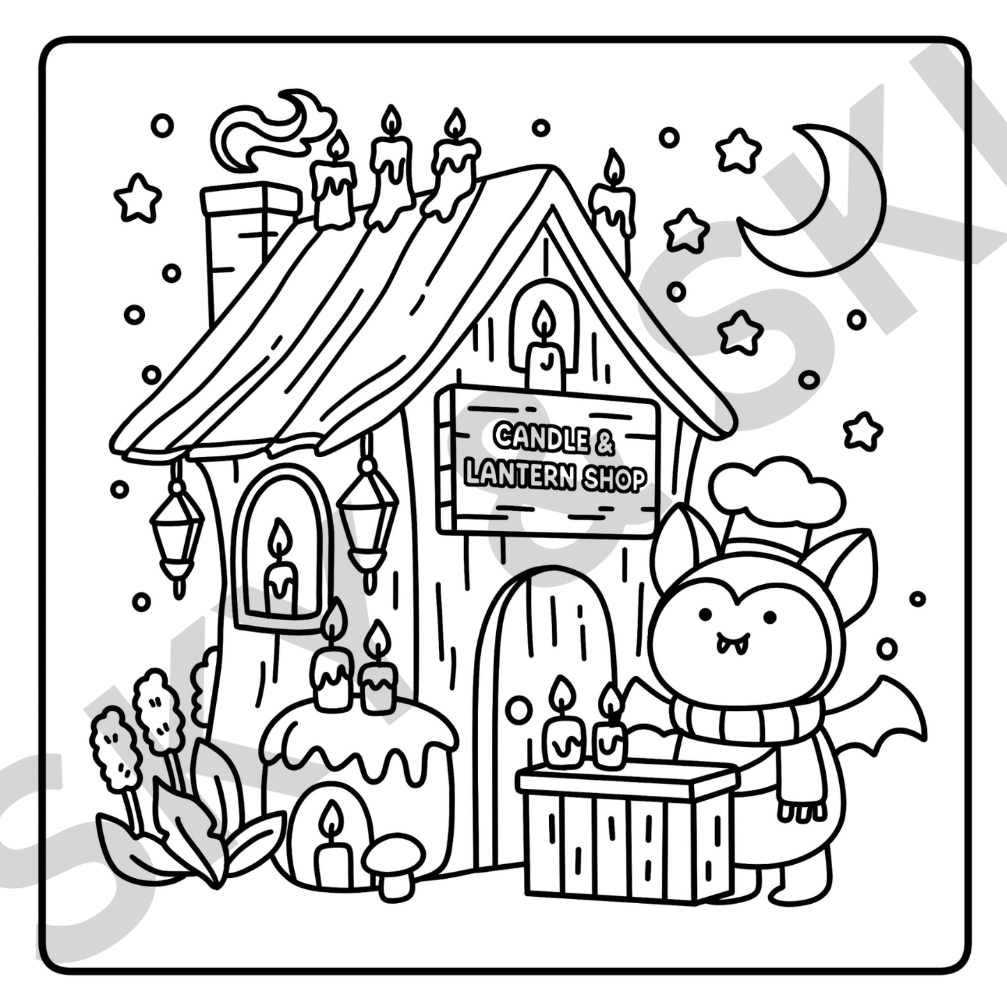 Halloween Shop X6 hand drawn images digital download