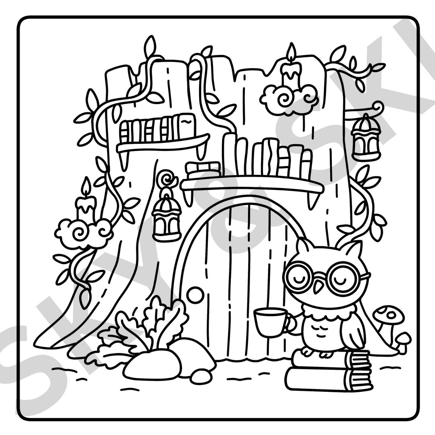 Halloween Shop X6 hand drawn images digital download