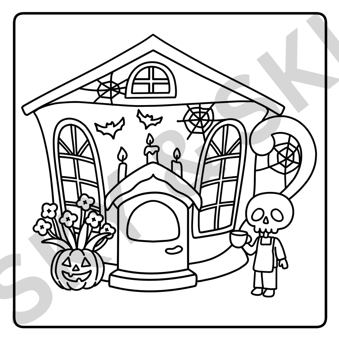 Halloween Shop X6 hand drawn images digital download