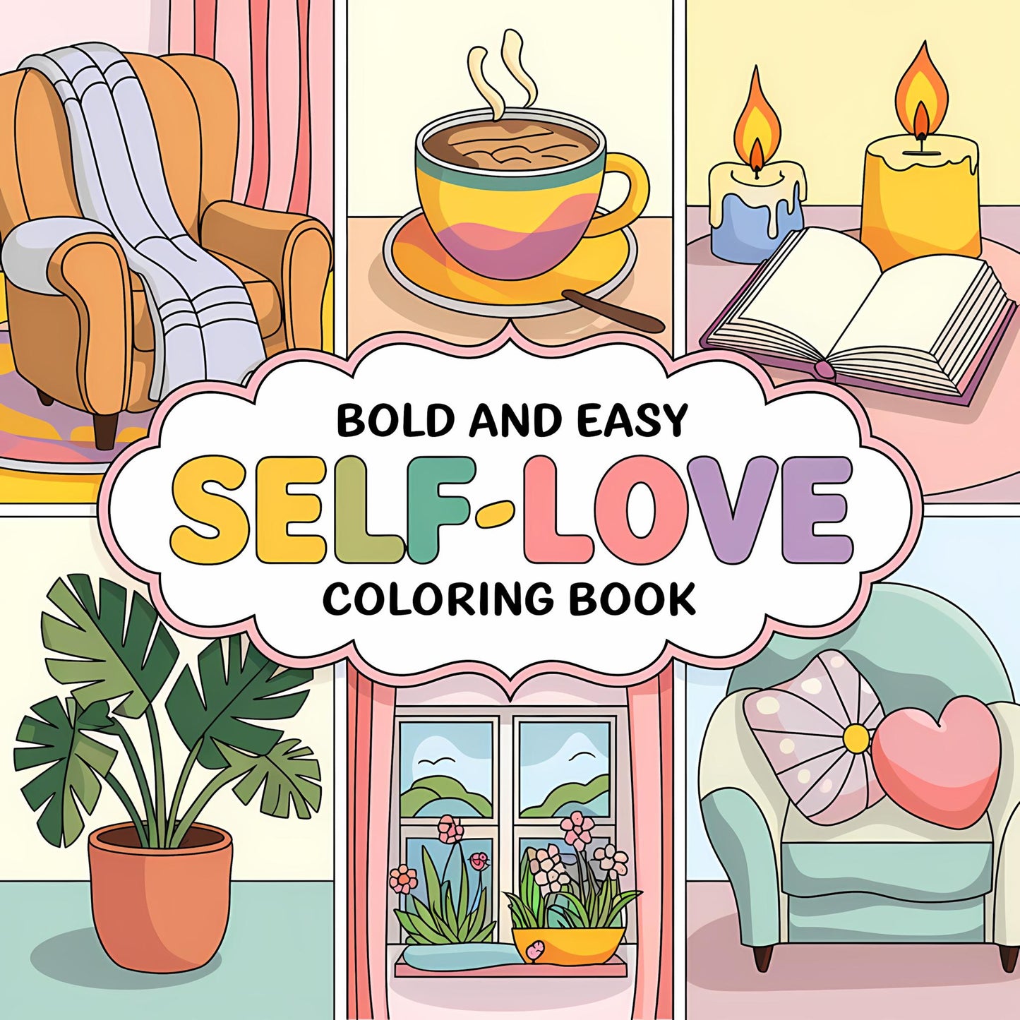 Single Perfect Bound 21cm X21cm Colouring Books