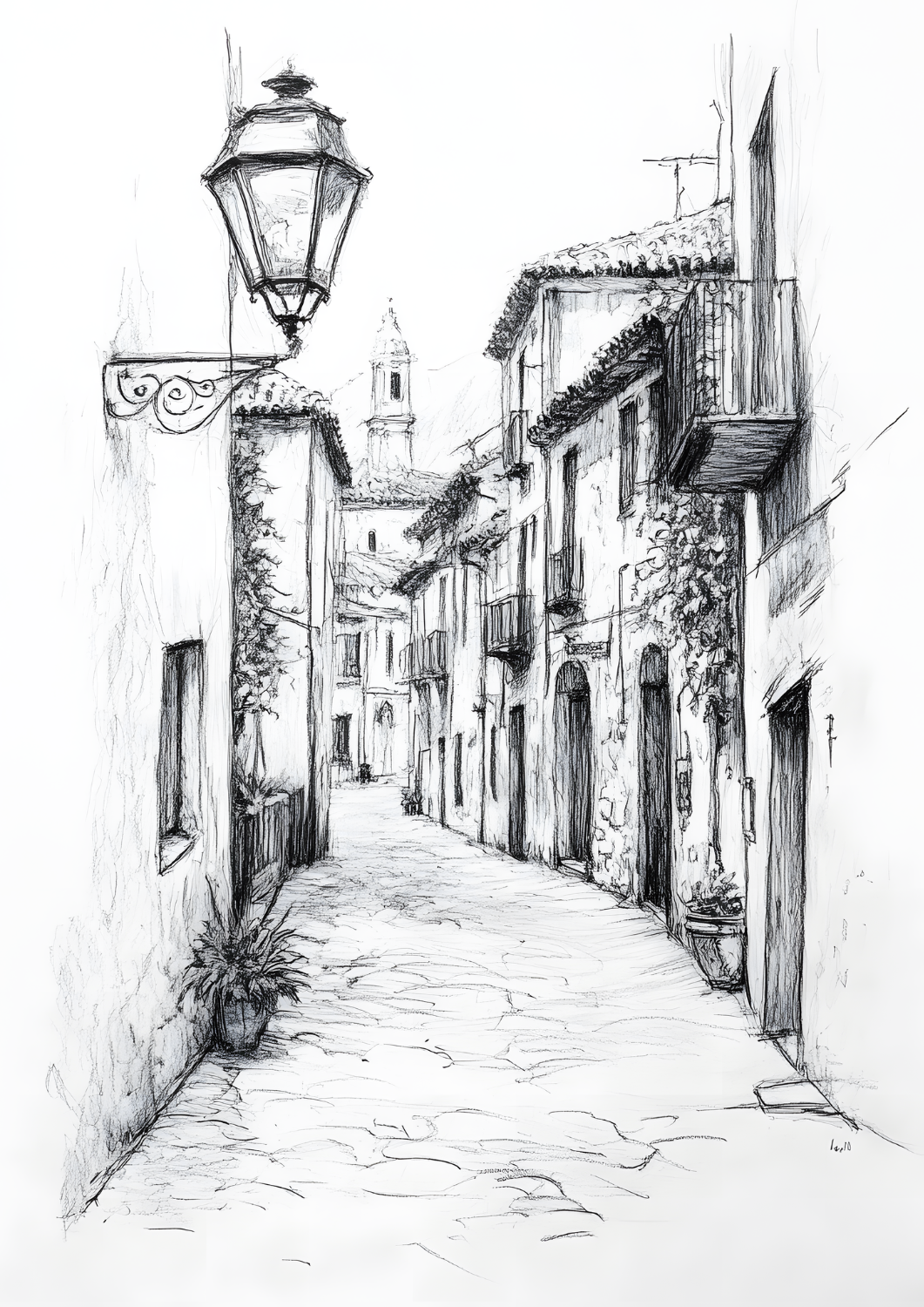 Charcoal Pencil Drawing Matte Finish Posters