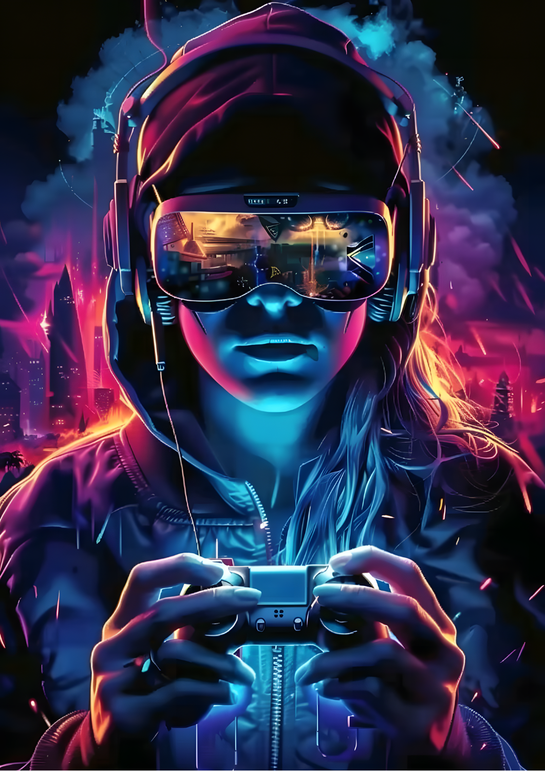 Neon Gaming Wall Art Poster