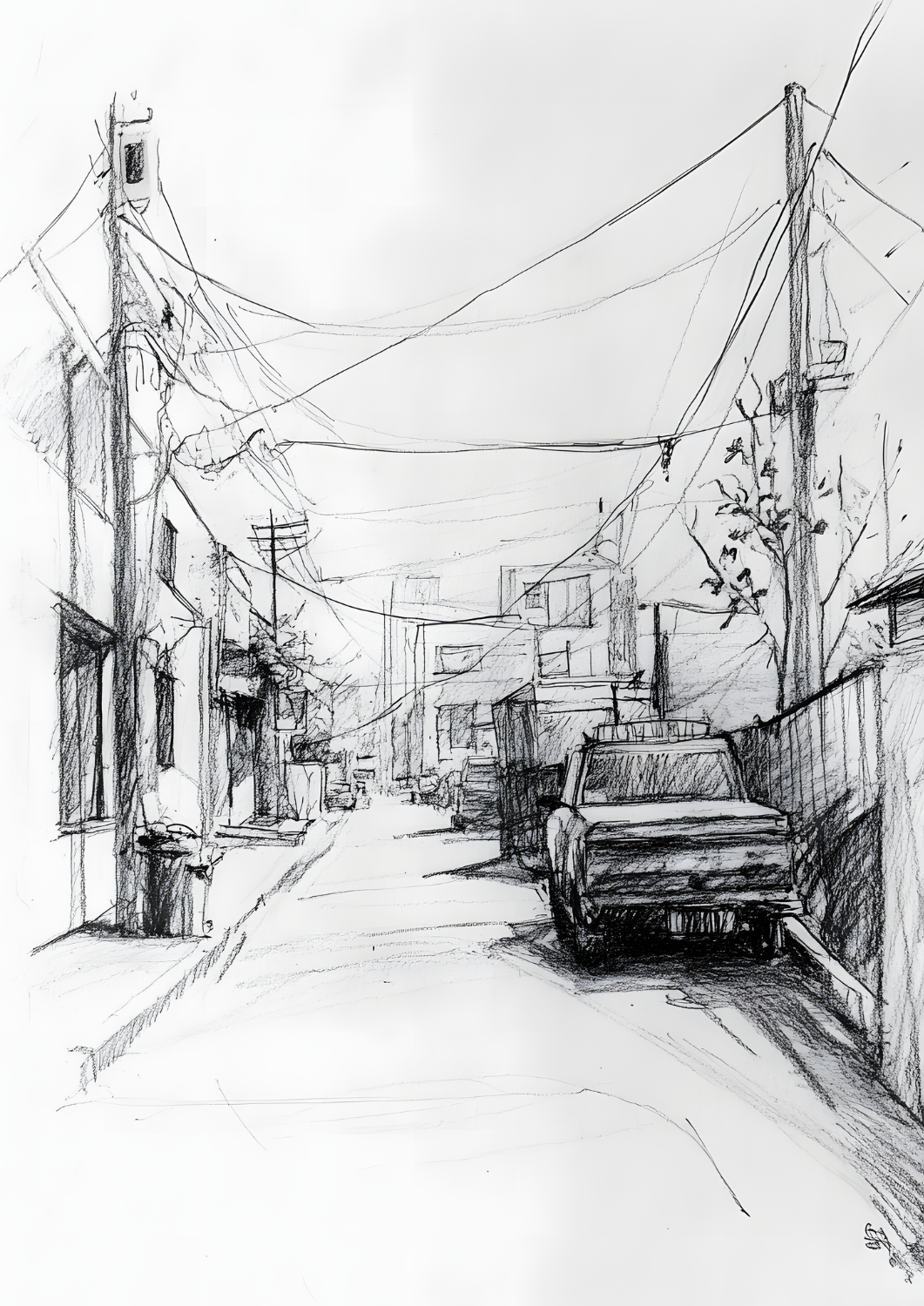 Charcoal Pencil Drawing Matte Finish Posters