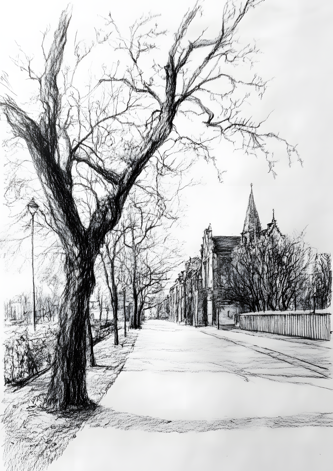 Charcoal Pencil Drawing Matte Finish Posters