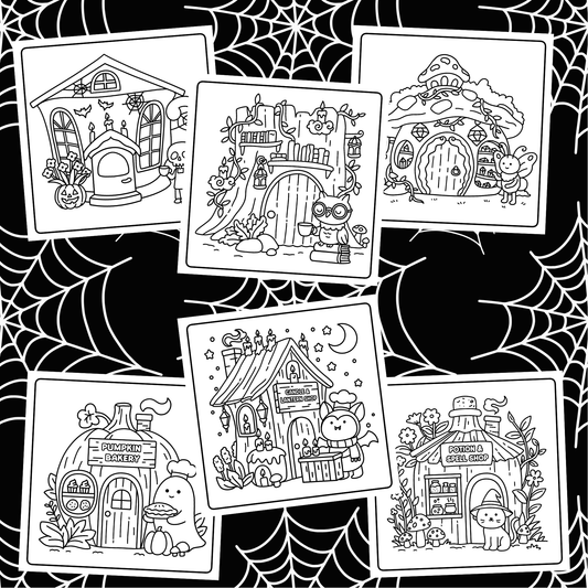 Halloween Shop X6 hand drawn images digital download