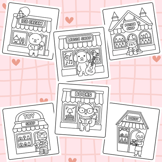 Cute Storefront X6 Handdrawn images digital download
