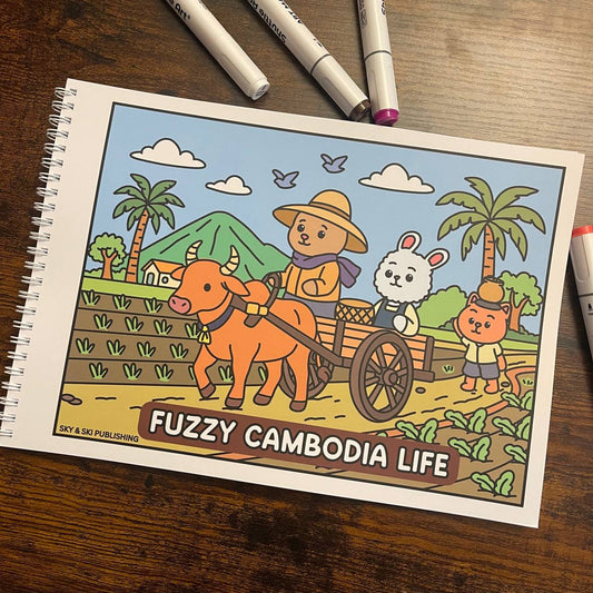Fuzzy Cambodia Life Bold and Easy Colouring Book