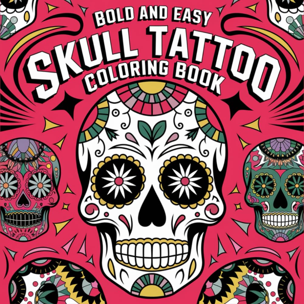 Skull Tattoo Colouring Book